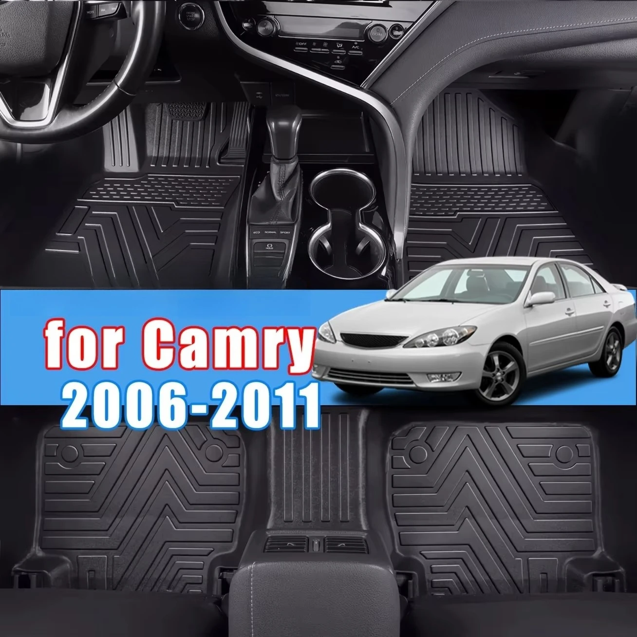 

Eco-Friendly Universal Car Floor Mats - Waterproof Non-Slip Easy Clean Mats for Camry 2006-2011