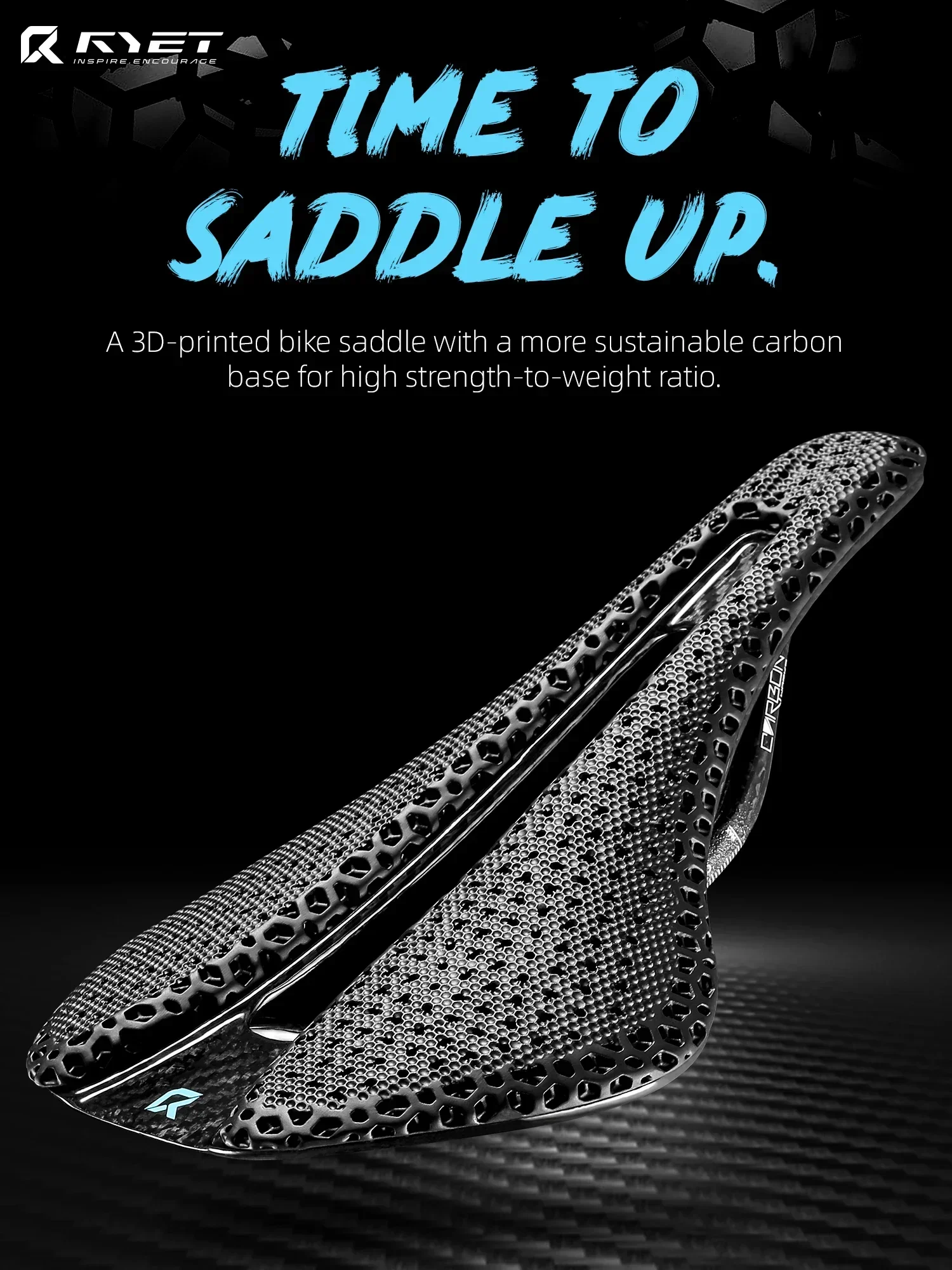 AliExpress RYET 3D Printed Carbon Saddle 155mm 152mm Wide 7x9mm Rail 120g Ultralight Triathlon Road MTB Cycling Seat EVA Bike Cushion