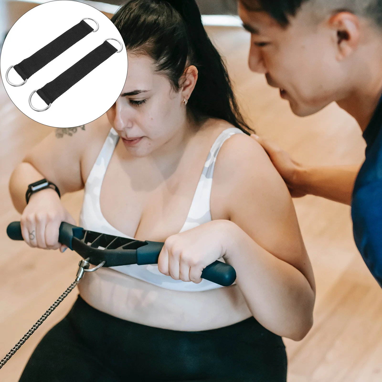 

2Pcs Pulley Hanging Rope Easy Install Fitness Supplies for Balcony Gym Workout All-in-One Exercise Support Accessories