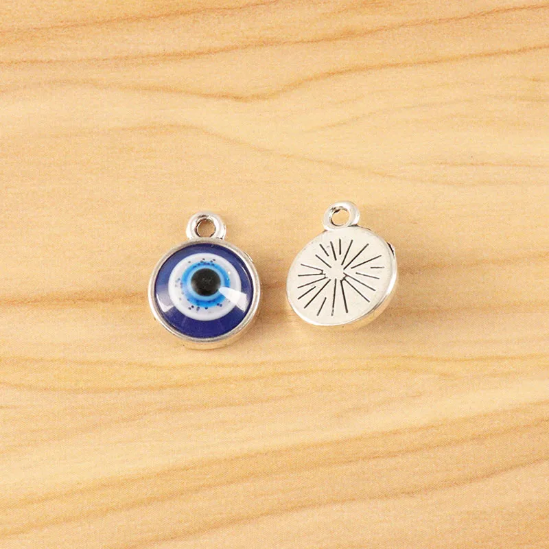 20 Pieces Tibetan Silver Turkish Evil Eye Charms Pendants for DIY Necklace Earring Bracelet Jewelry Making Accesspries