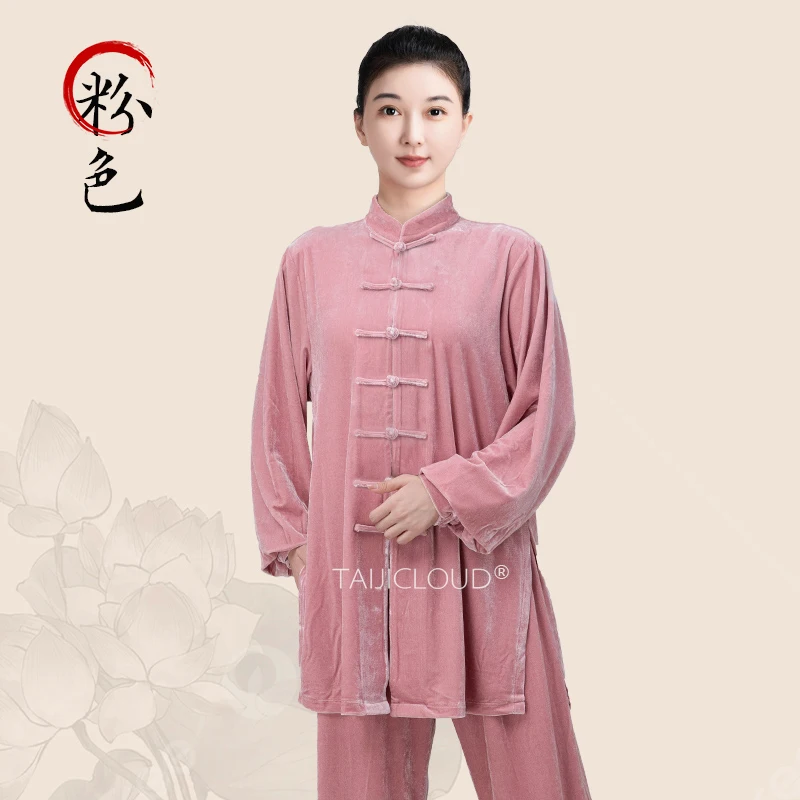 بدلة تاي تشي الجديدة لعام 2025 - زي كونغ فو المخملي المخملي للرجال والنساء، ملابس شتوية للفنون القتالية من بادوانجين
