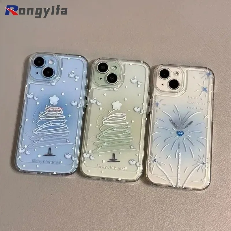 لهواوي Y9S Y8P Y7P Y7A Y6P Y6S Y9 Y7 Prime Y6 2019 P Smart Pro S 2021 5G 4G جراب هاتف التدرج اللون غطاء شجرة عيد الميلاد #3