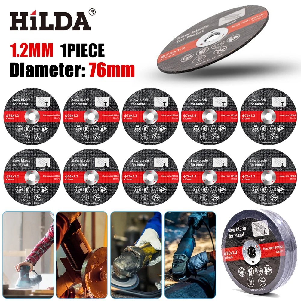 Imagem -02 - Disco de Corte de Moagem Elétrica Lâmina de Lixar Cortar Rodas do Círculo Lâminas de Serra Acessórios de Moedor de Ângulo 76 mm 10 Pcs 1pc