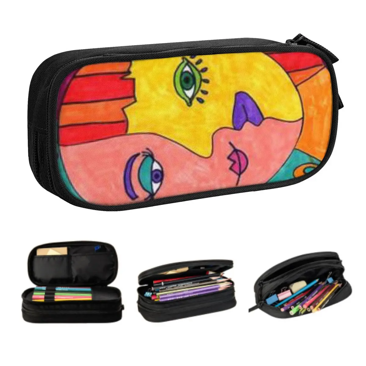 Customized Pablo Picasso Art Cute Pencil Case Boys Gilrs Large Capacity Pencil Pouch School Accessories