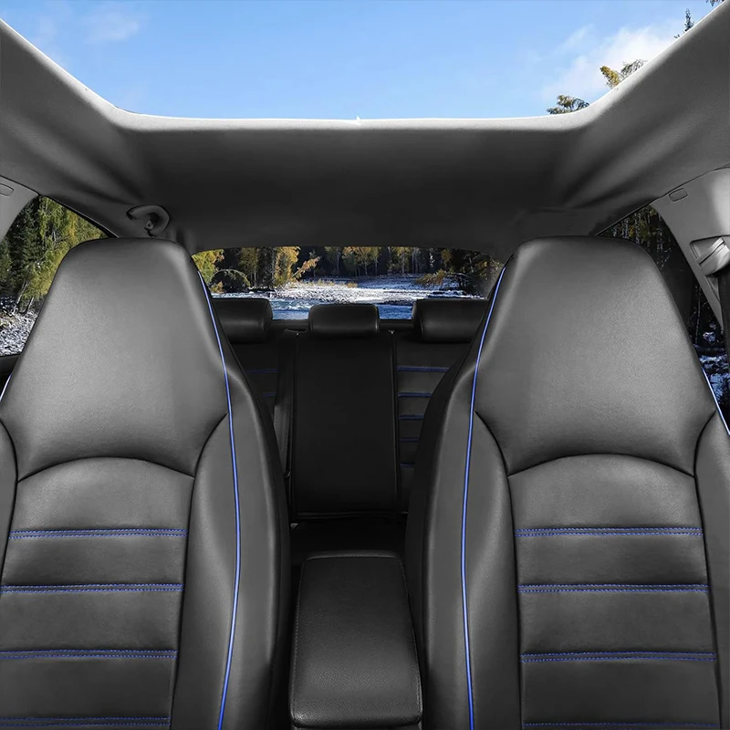 Ganzjahres-Universal-PU-Leder-Autositzbezug, vollständig umschließender Sitzschutz, wasserdicht, passend für Limousinen, SUVs, Pick-ups und LKWs – Detail 7