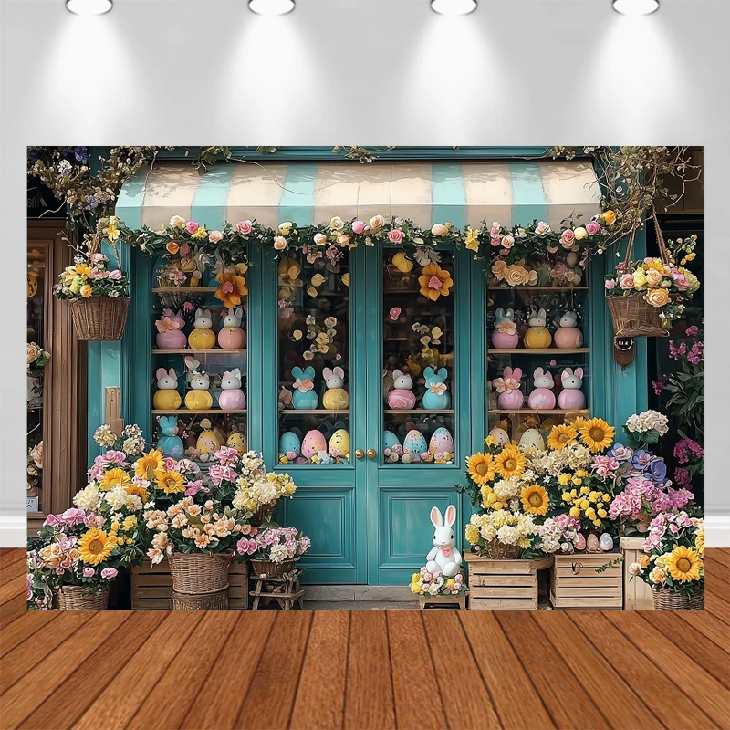 LS Photography Background Spring Easter Garden Floral House Child Birthday Party Cake Smash Portrait Decor Backdrop Photo Studio