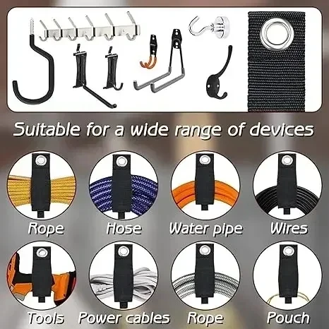 Cord Organizer Holder with Triangle Buckle Wire Manager Power Cord Management Nylon Heavy Cord Storage Straps for Cables Winder