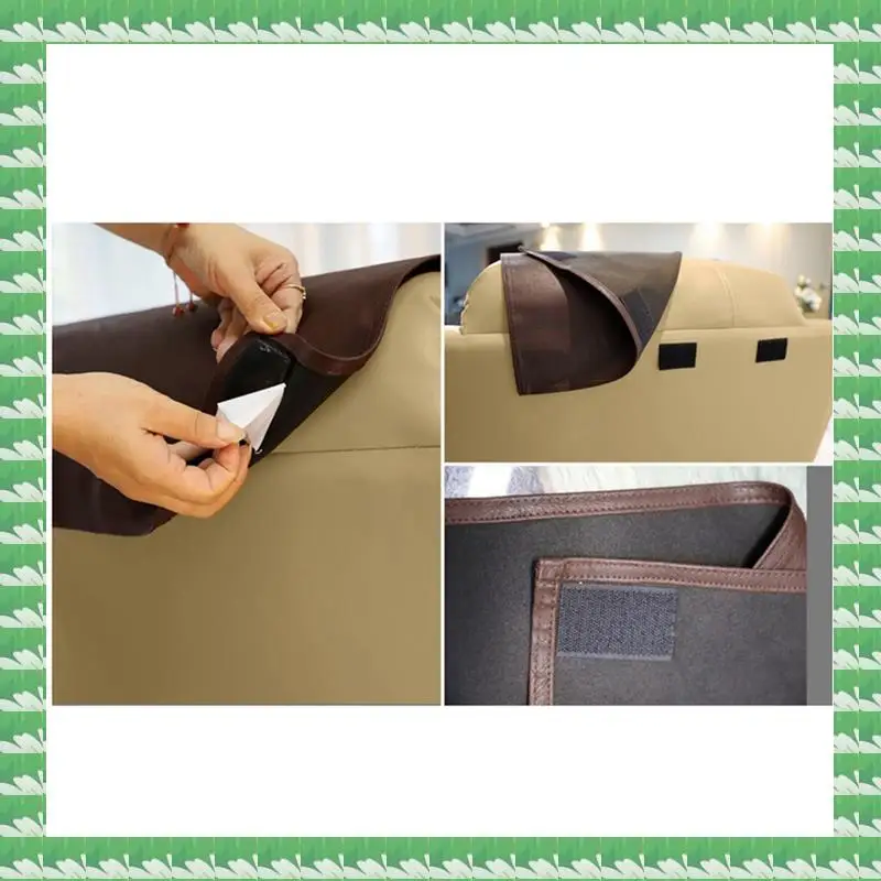 ONCE 4X Non-Slip Faux Leather Headrest Protector For Recliner Chair,Headrest Cover For Furniture Slipcovers Cover Black