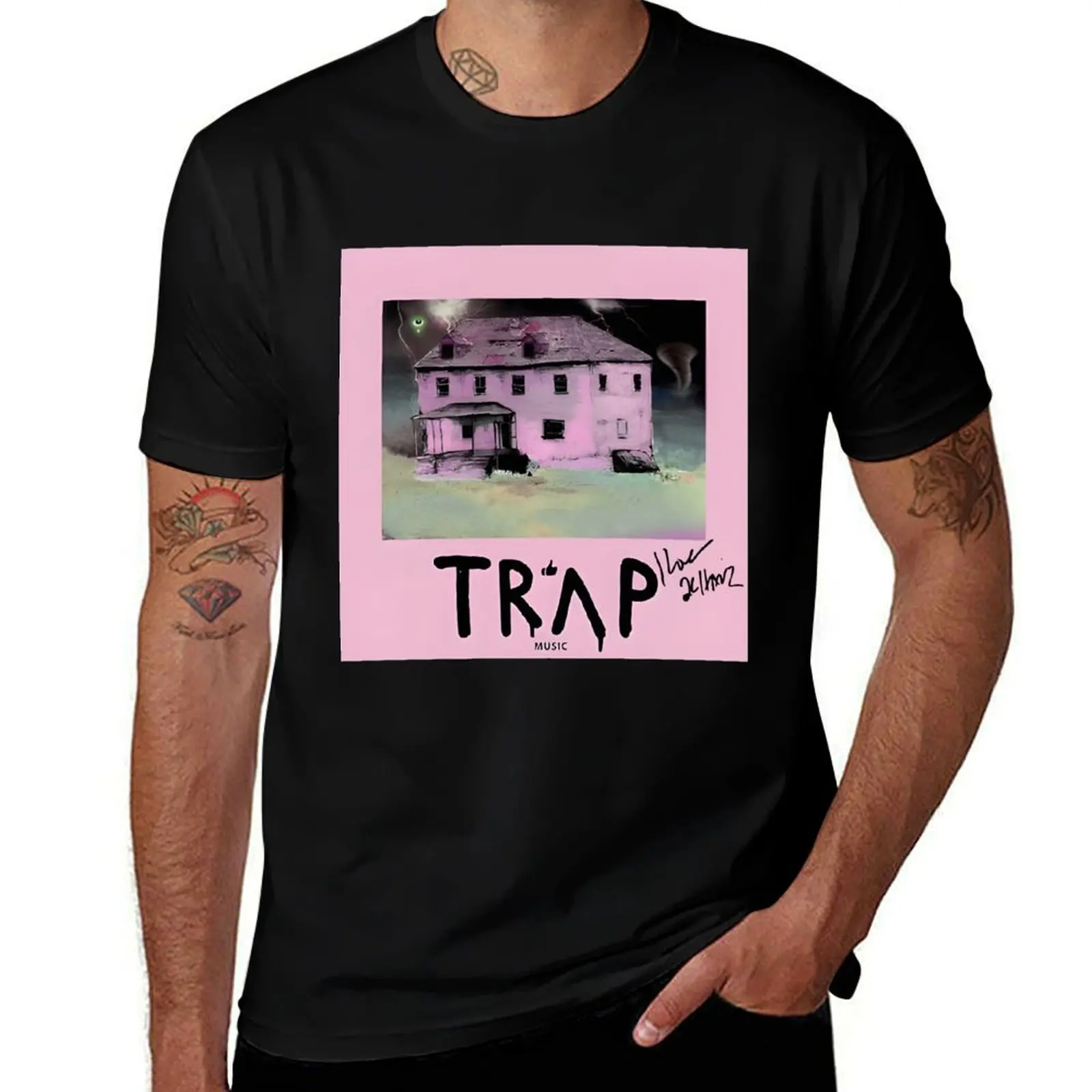 Pretty Girls Like Trap Music album pink House T-Shirt Big and Tall Solid Color T-Shirt