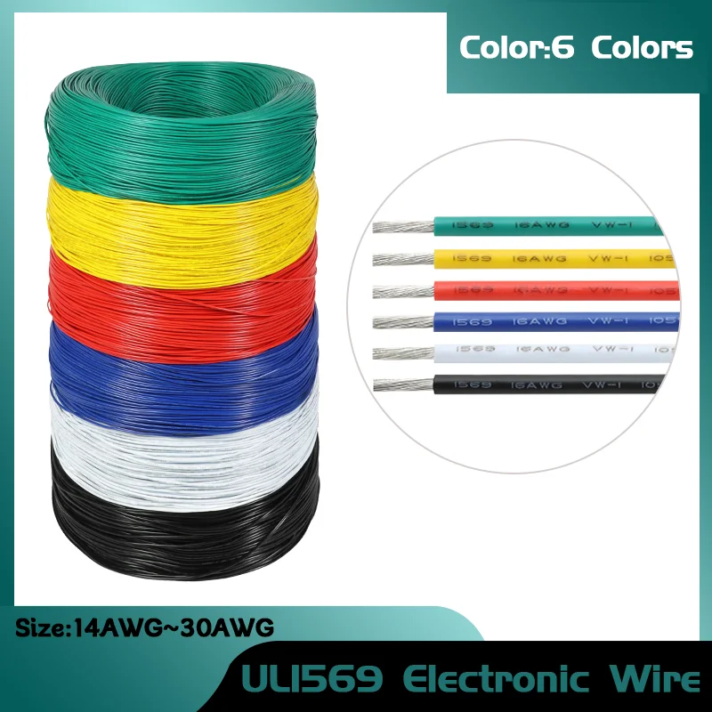 

14-30AWG Flexible PVC Electronic Cable for LED & Power, 2/5/10 Meter Lengths Premium UL1569 Multi-Gauge Tinned Copper Wire