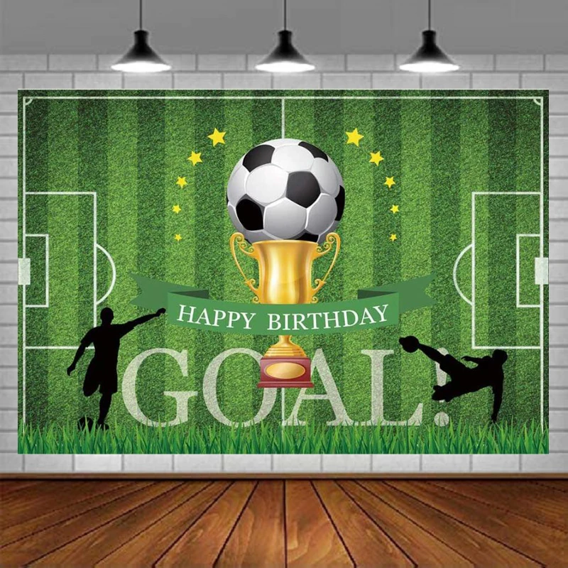 

Soccer Photography Backdrop For Boys Birthday Party Football Field Score Goal Sports Themed Cake Table Decor Banner Background