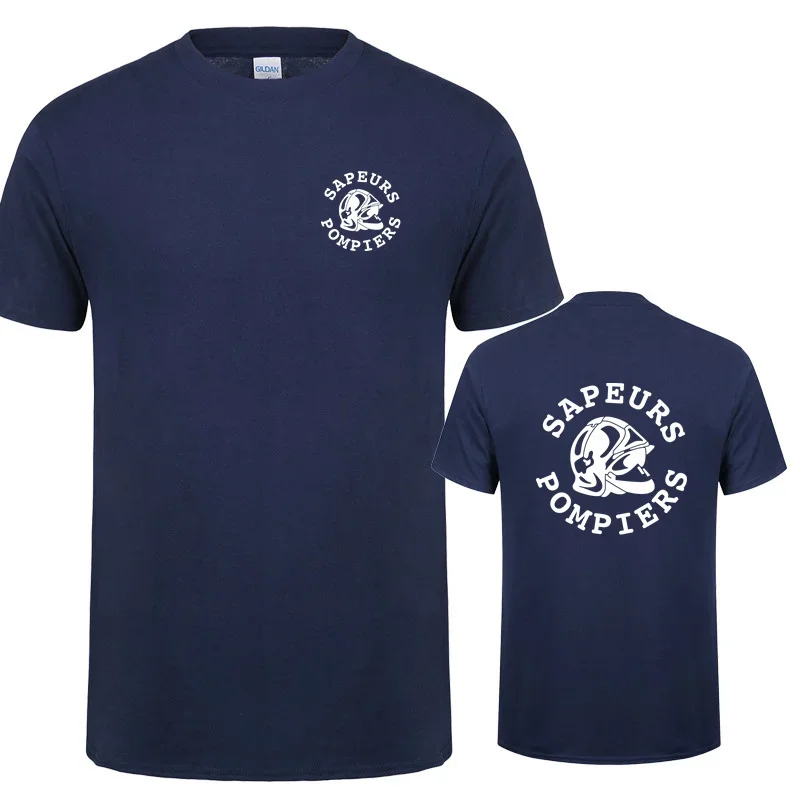 Sapeurs pompiers paris t camisa masculina frança manga curta topos poliéster topo esportes, roupas casuais, fácil de manter roupas tamanho eur