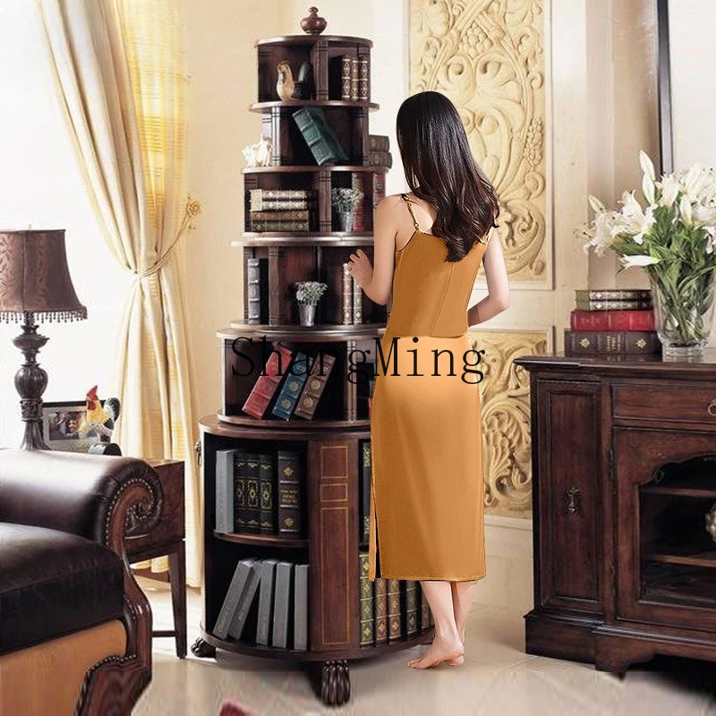 

SM all solid wood shelf rotating bookshelf 360 degree small bookcase floor display shelf