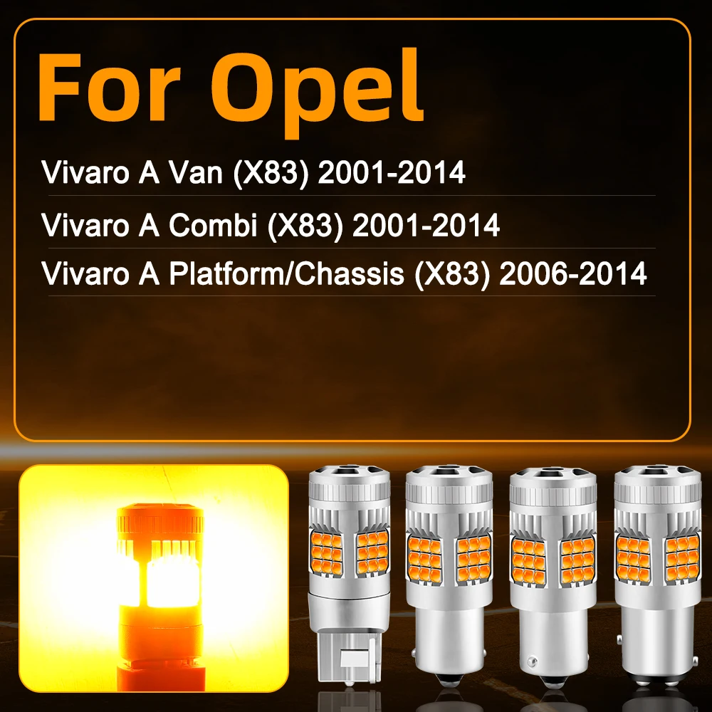Turn Signal LED Lights Bulbs For Opel Vivaro A X83 Accessories Car Indicator Light Bulb Amber Orange 2001-2014 2007 2008 2009