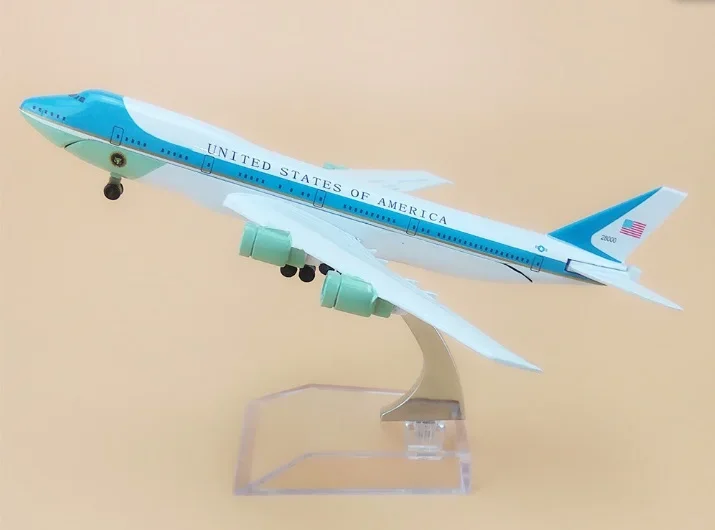 

United States Air force one B747-200 Airlines plane model 16cm Men's Toy Birthday gift Metal Free Shipping