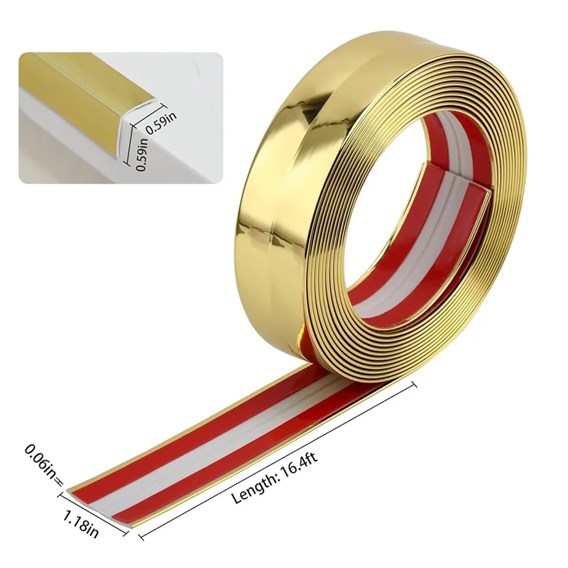 แผ่นปิดปั้นมัลติฟังก์ชั่นแวววาวที่เหนือกว่า ลอกและติดภายในยามมุมภายนอกสําหรับกรอบประตูขอบโต๊ะติดผนัง