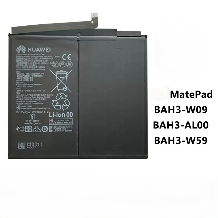 

original HB28D8C8ECW-12 Huawei MatePad BAH3-W09, BAH3-AL00, BAH3-W59 10.4-inch tablet battery