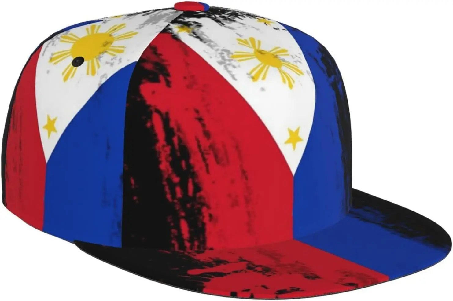 Philippines Flag Baseball Cap for Men Women Filipino Snapback Hat Adjustable Filipino Sun and Star Flag Flat Bill Brim Hat