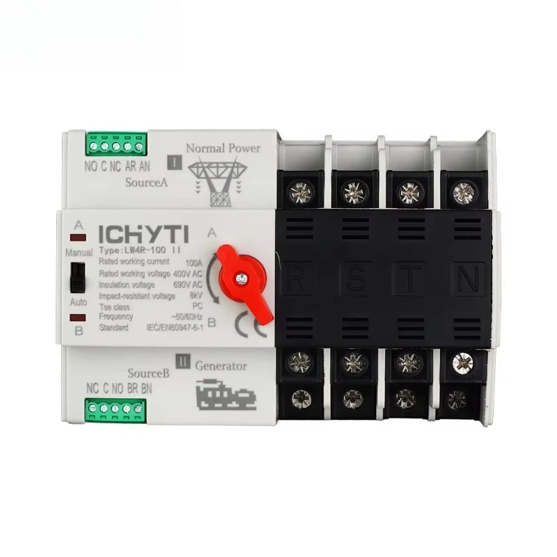 

63A 100A 125A Three Phase Din Rail Automatic Transfer Switching Ats Transfer Switch Automatic Changeover Switch Ats