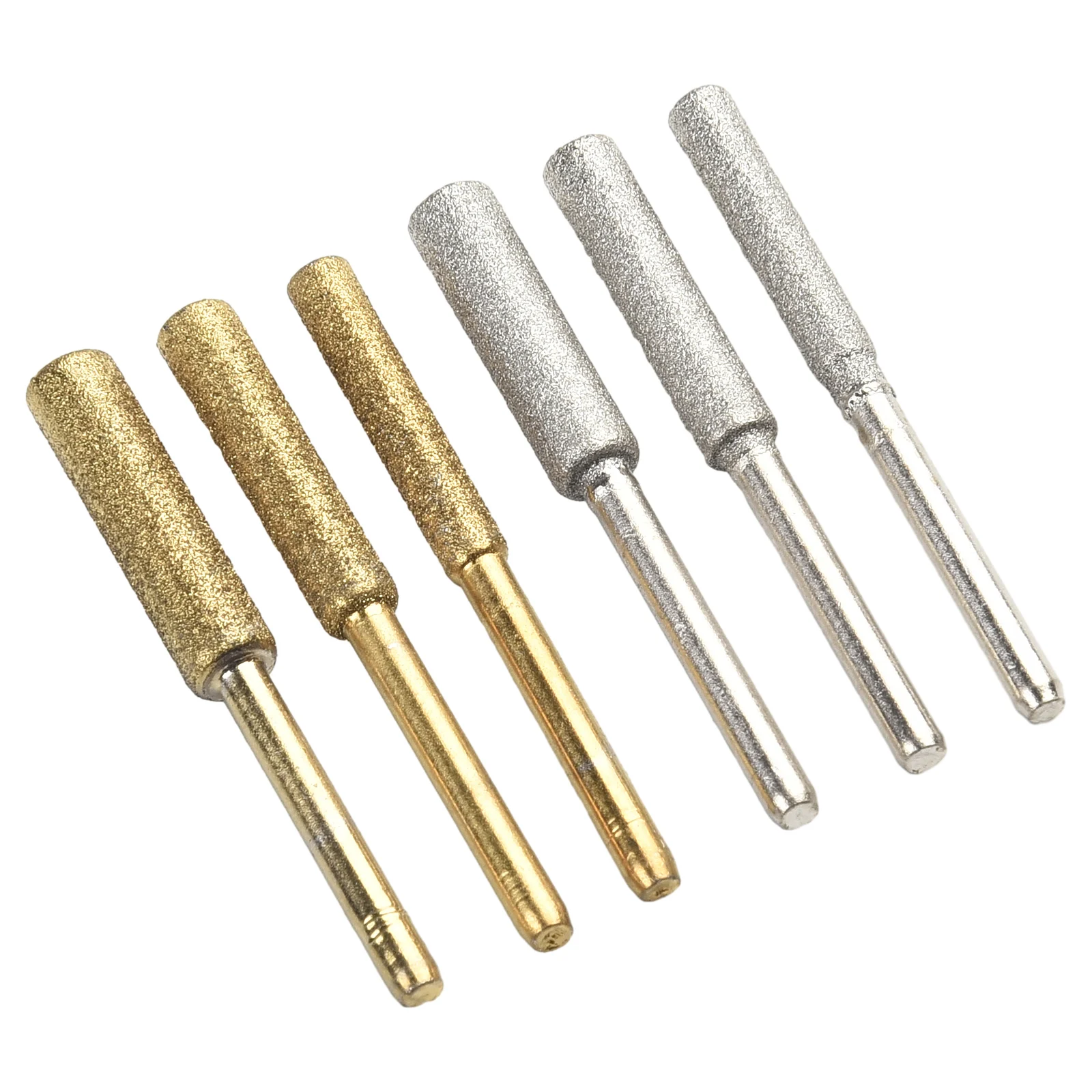 6cs Coated Cylindrical Burr Chainsaw Ener Grinder Chain Saw Grinding Sharpener Stone File Carving Grinding Tools