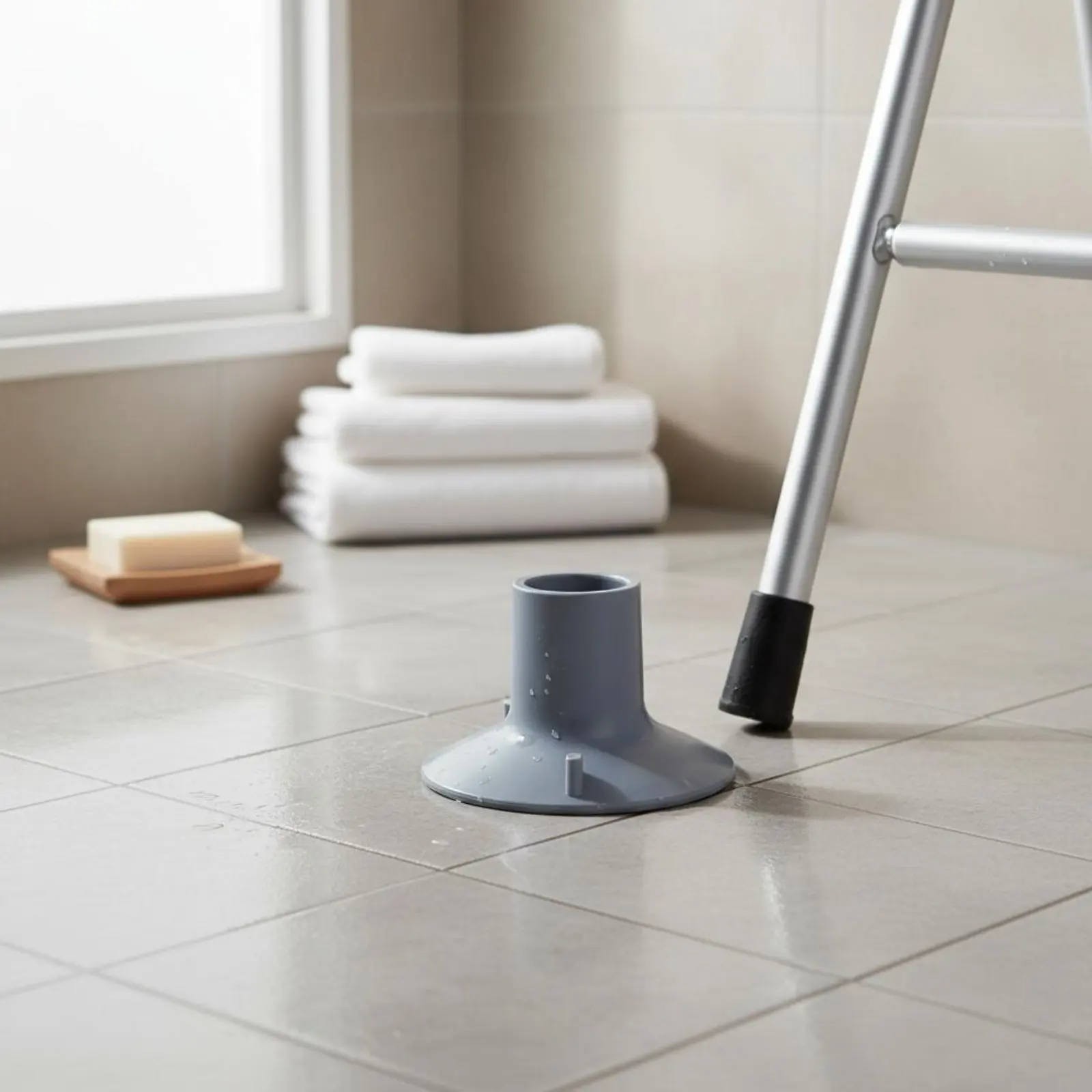 Non-Slip Shower Chair Leg Tip Press-on Installation Commode Chair Replacement Foot for Elderly