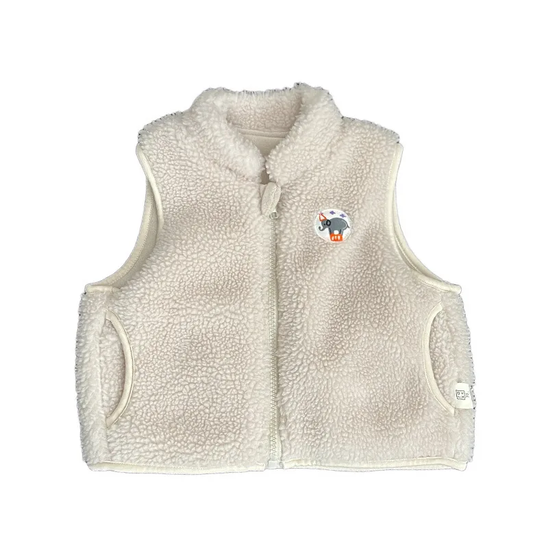 سترة صوف للأطفال والرضع لشتاء 2025 سترة صوف سميكة دافئة لحديثي الولادة من البنات والأولاد صدرية مخملية مطرزة للأطفال البنات طقم من الصوف #5