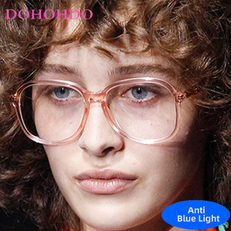 

Big Frame Square Trendy Brand Designer Blue Light Blocking Glasses Woman Man Lightweight Optical Glasses For Office Work Lentes