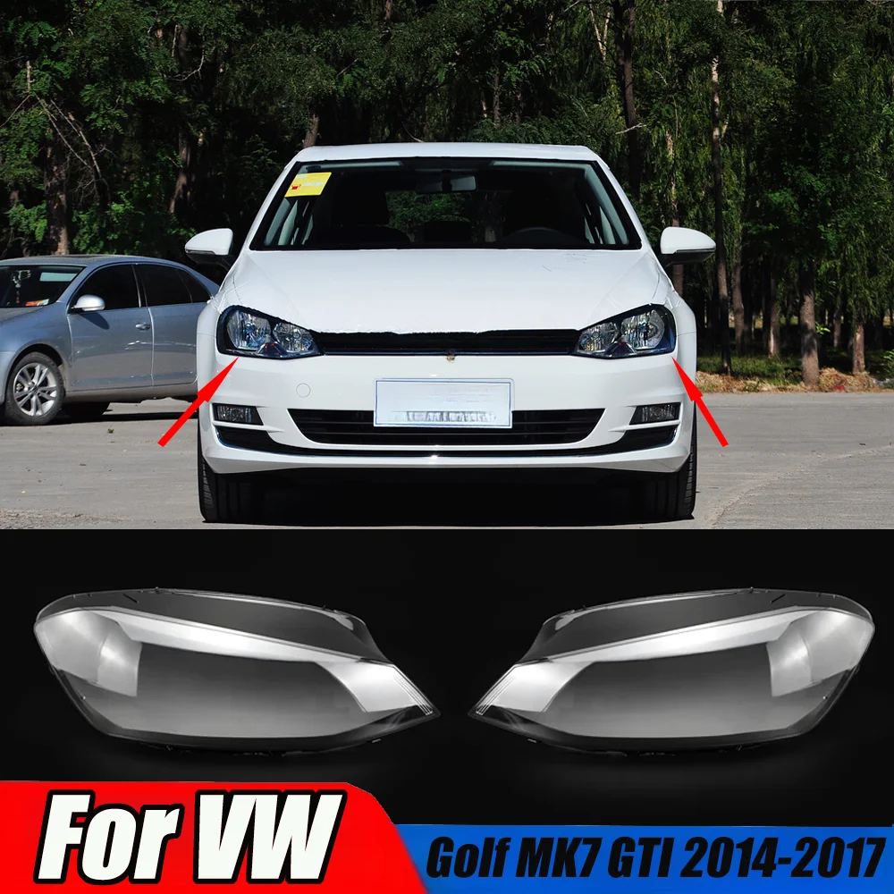 

Car Headlight Lampshade For Volkswagen Golf MK7 GTI 2014-2017 GlassTransparent Cover Lens Headlight Shell Body Kits