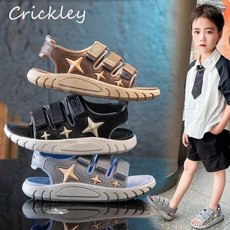 

Fashion Star Children's Sandals Summer PVC Waterproof Soft Sole Boys Girls Sandals Anti Slip Hook Loop Kids Beach Shoes