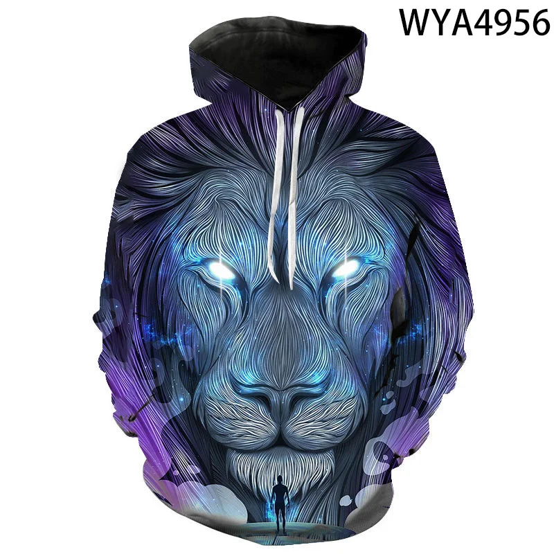 

New Lion Sweatshirts 3D Printed Men Women Children Hoodies Pullover Long Sleeve Streetwear Oversized Cool Jacke