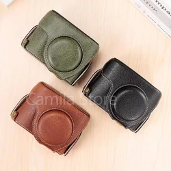 new luxury handwork Camera PU leather Bag Body BOX Case For canon G10 G11 G12 Protective sleeve shell base with straps