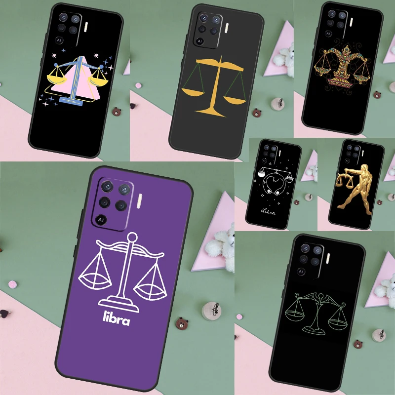 Zodiac Libra Balance Case For OPPO A74 A54 A94 A78 A98 A17 A77 A52 A72 A93 A15 A16 A76 A96 A5 A9 A57S A53S A54S