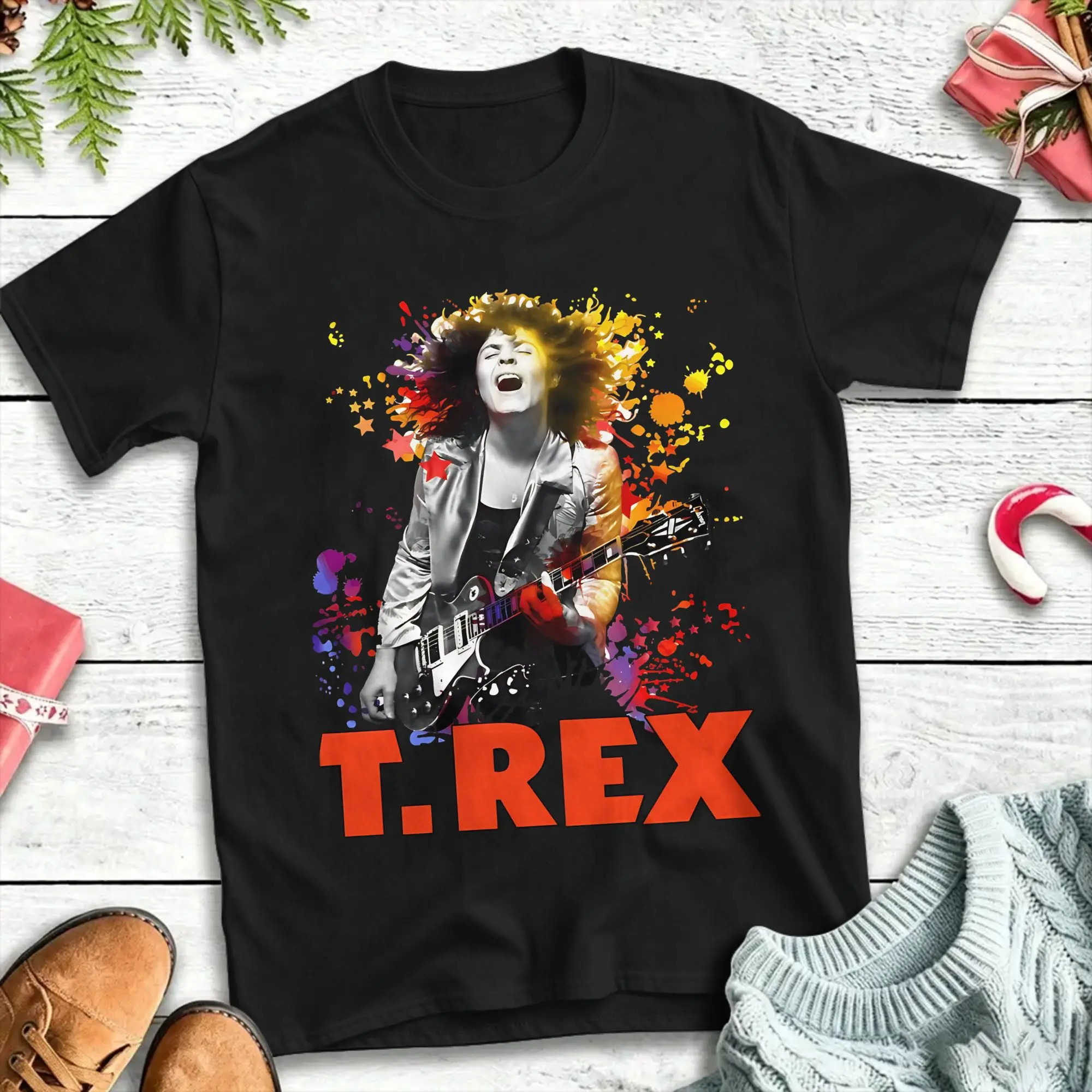 T Rex Rock Band Marc Bolan T Shirts Men Cotton Fashion for Male T-Shirt Round Collar  Tee Shirt Short Sleeve Clothes 4XL 5XL