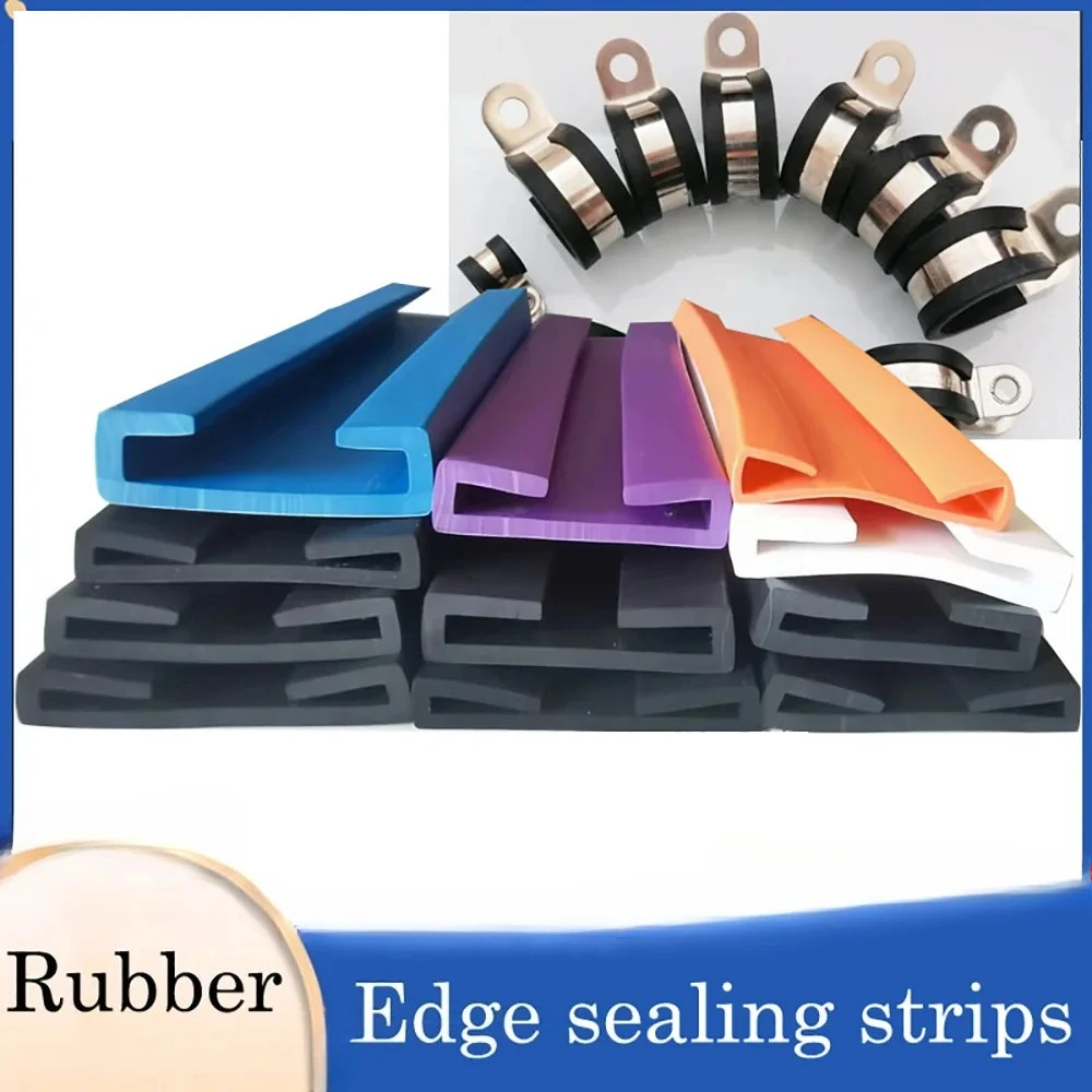

U-Shaped Rubber Edging Sealing Strip Anti Oil Seal Edge Shield Encloser Universal Car Fuel Tank Tab Soft Protector Weatherstrip
