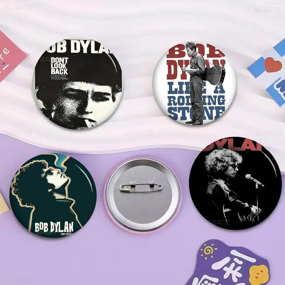 Alfileres creativos de cantante clásica B-Bob D-Dylan, caras sonrientes divertidas, broche redondo a presión, insignia, mochila, sombrero, accesorios, regalos de joyería