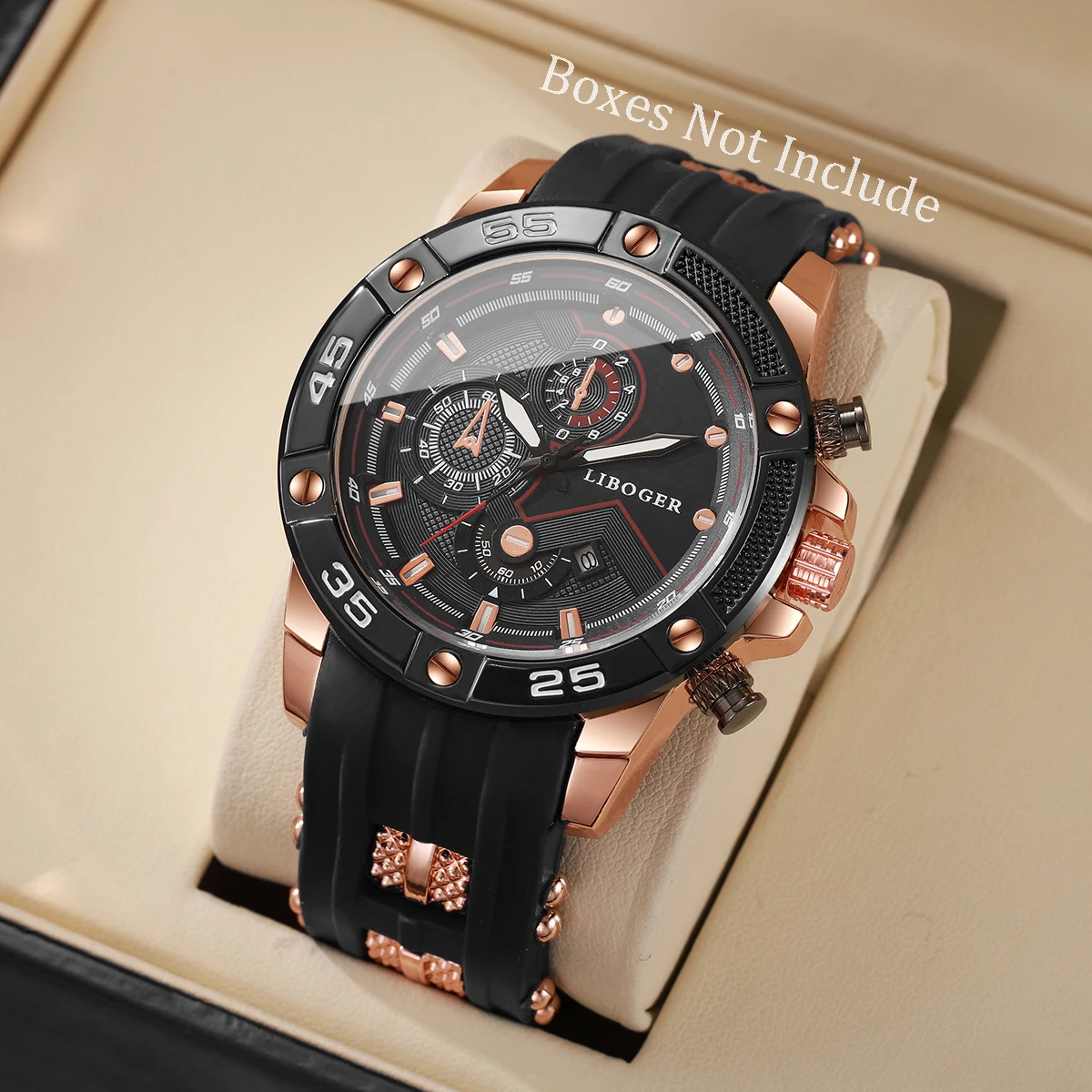 Relojes grandes de lujo para Hombre, Reloj de cuarzo con esfera árabe a la moda, correa de silicona informal, Reloj de pulsera deportivo para Hombre (sin caja)