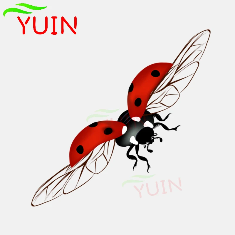 Fashion High Quality Cute Flying Ladybug Car Sticker Accessories Personalized PVC Decoration Waterproof Sunscreen Decal 15*5cm