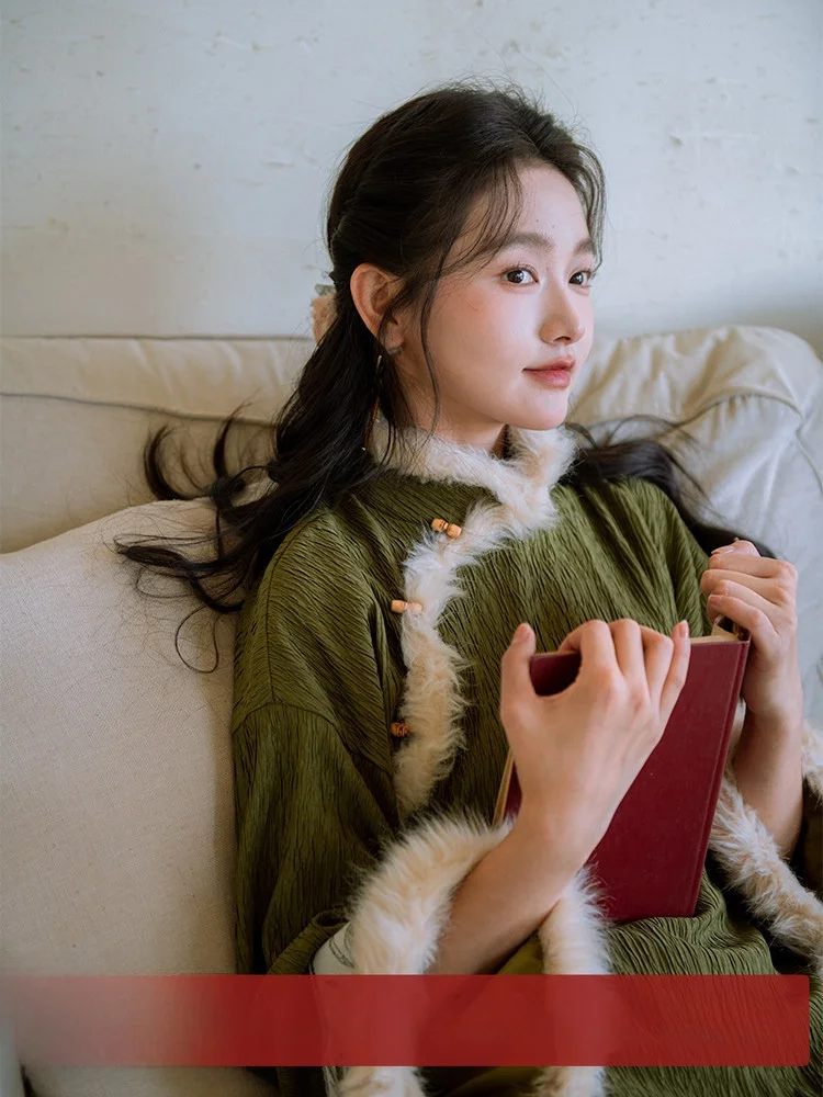 

South Wind Valley Song Garden Retro Gentle New Chinese Sle Dr Beautiful Copper Tea een Improved Long Qipao