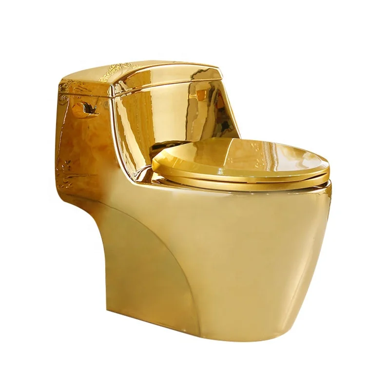 

Smart Self-Cleaning Toilet Bathroom Golden Toilet Double Flush