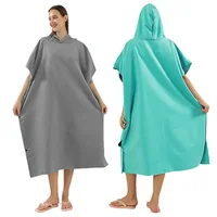 Albornoz de playa de microfibra, capa con capucha, absorbente, natación, Surf, ropa cambiante, capa de Toalla de baño portátil