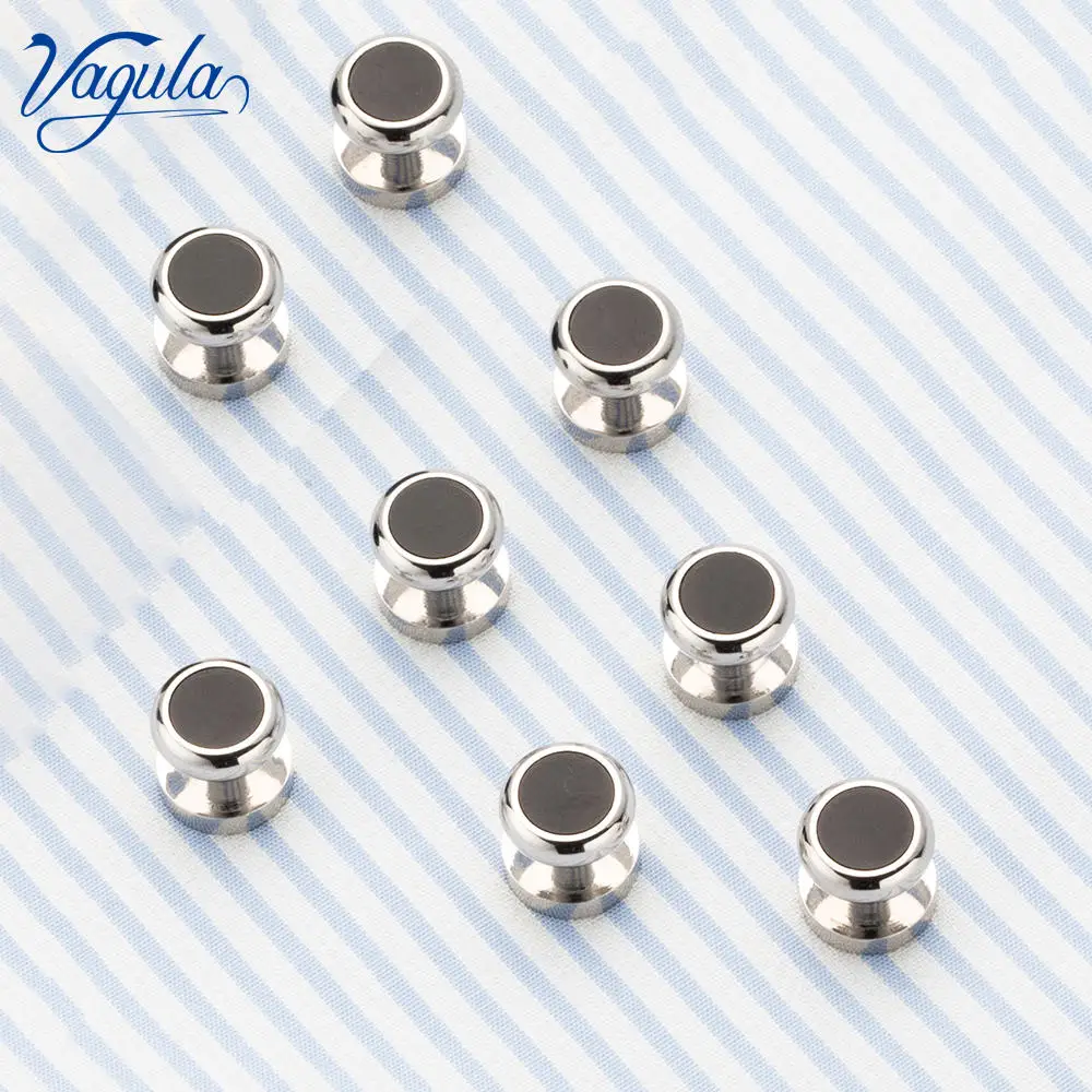 VAGULA 8PCS Tuxedo Collar Stud Fashion Sleeve Button Wedding Gift Shirt Studs Top Luxury Brand Cufflink  V18