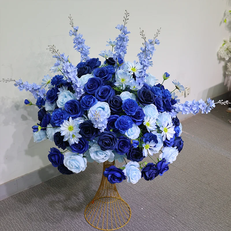 80-30cm Luxuriöser Künstlicher Blumenball aus Roten Rosen und Pfingstrosen für Hochzeitstischdekoration, Blumenhintergrund, Eventdekoration, Bühnendekoration – Detail 4