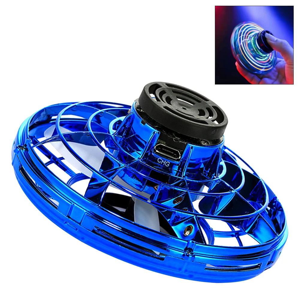 Helicopter Spinner Toy 360° Rotating Flying Fingertip Spinners 100mAh with LED Lights for Adult Kids Decompression Toy