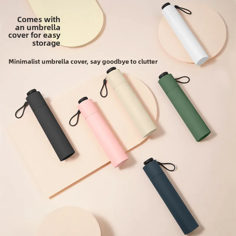 

Ultra Light Carbon Fiber Folding Umbrella - Compact 3 Fold Sun & Rain Proof - Polyester Black UV Protection