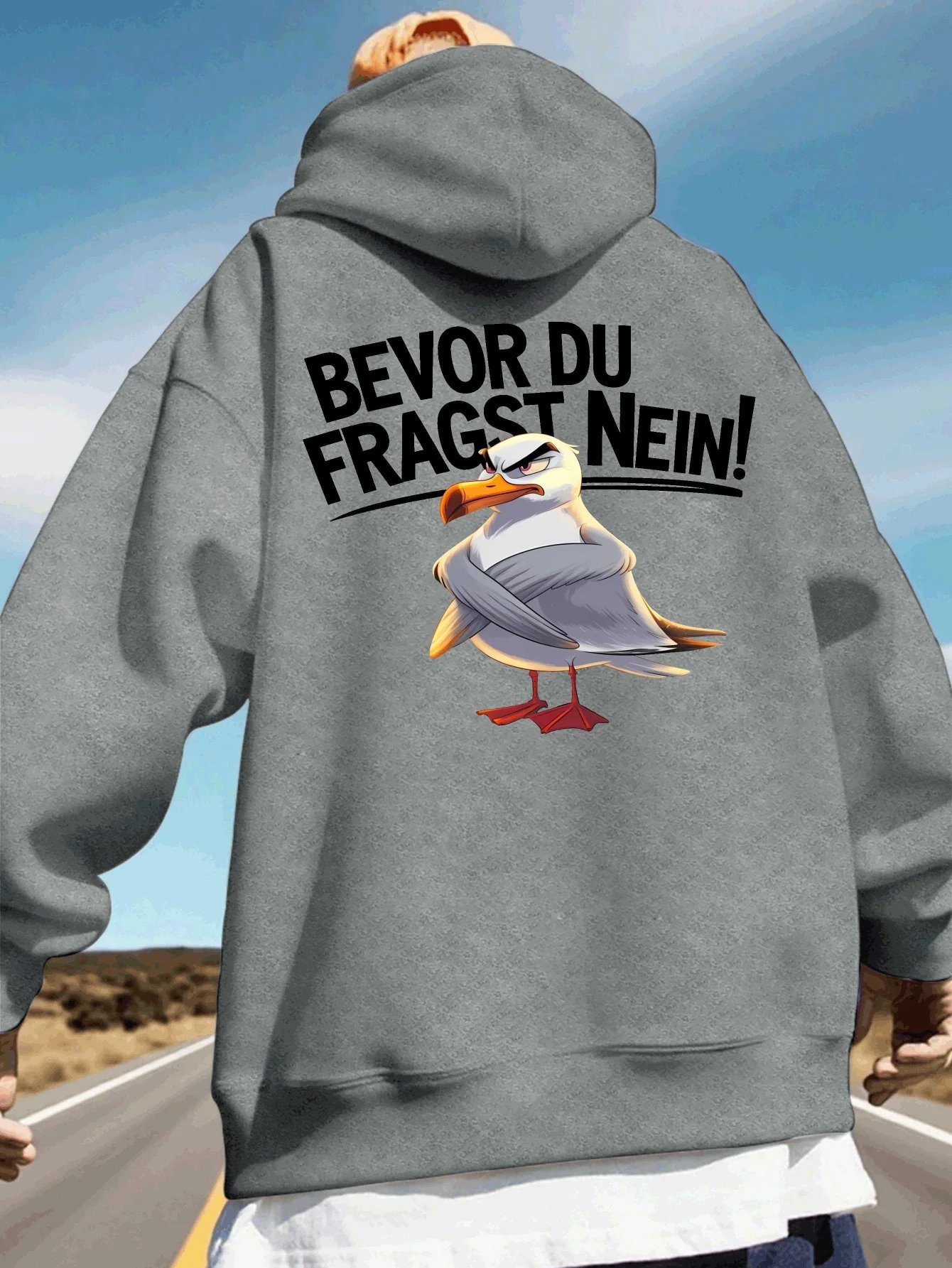 Street Trend Hip Hop Print Men Hooded Sweatshirt Autumn and Winter Daily Outdoor Sports Loose All Build Fitness Leisure Warm