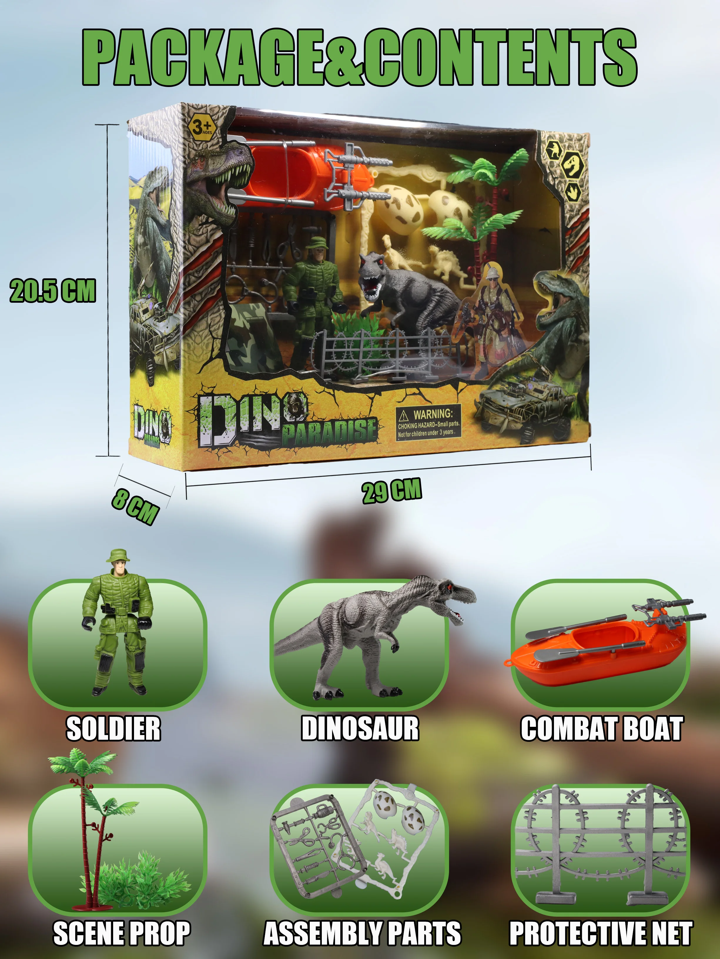 Gift Box Dinosaur Scene Toys for Children Little Boy Girl Dinosaur Set Dinosaur World Simulation Animal Model Hand Toy Gift 1pc