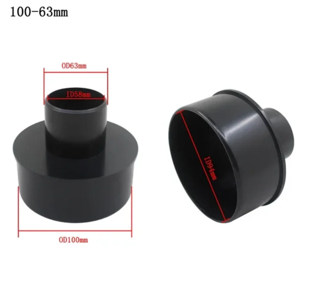 OD 4‘’-2.5”(100mm-63mm) （100mm-50mm) Hose Connector Vacuum Hose Adapter Plastic Hose Reducer Adapter Connector Flexible PVC Pipe