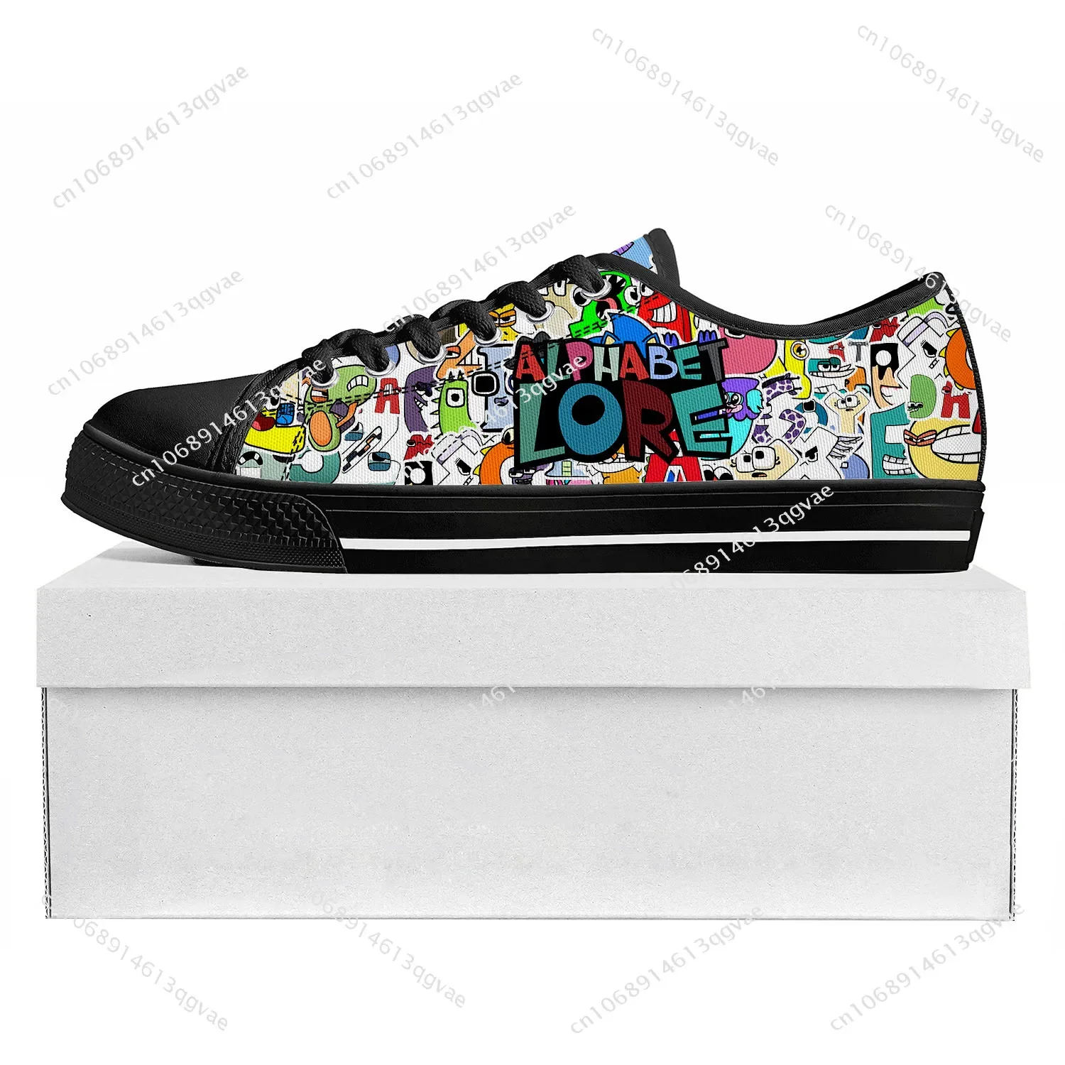 

Alphabet Lore Low Top High Quality Sneakers Mens Womens Teenager Canvas Sneaker Prode Casual Couple Shoes Custom Shoe Black