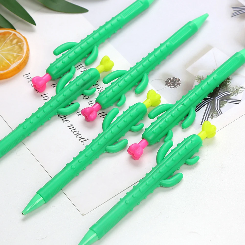 

10 Pcs Filling Cactus Automatic Pencil Child Cute Pencils Plastic Student Stationery Shaped Pens