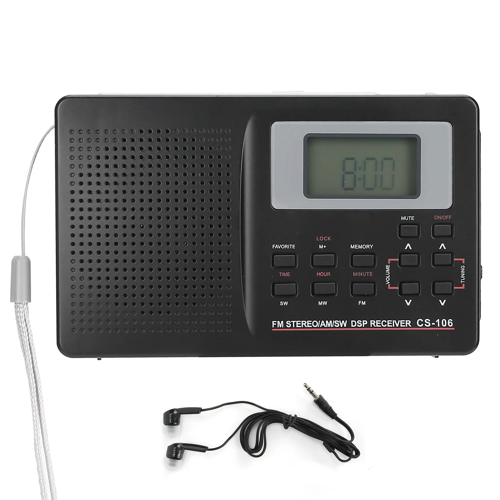 Portable Full Band Radio FM AM SW MW Radio Receiver Mini Stereo Radio With Lanyard And Earphone